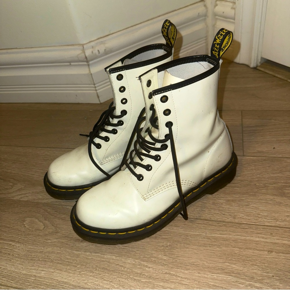 Dr. Martens Boots. White. Size 8.